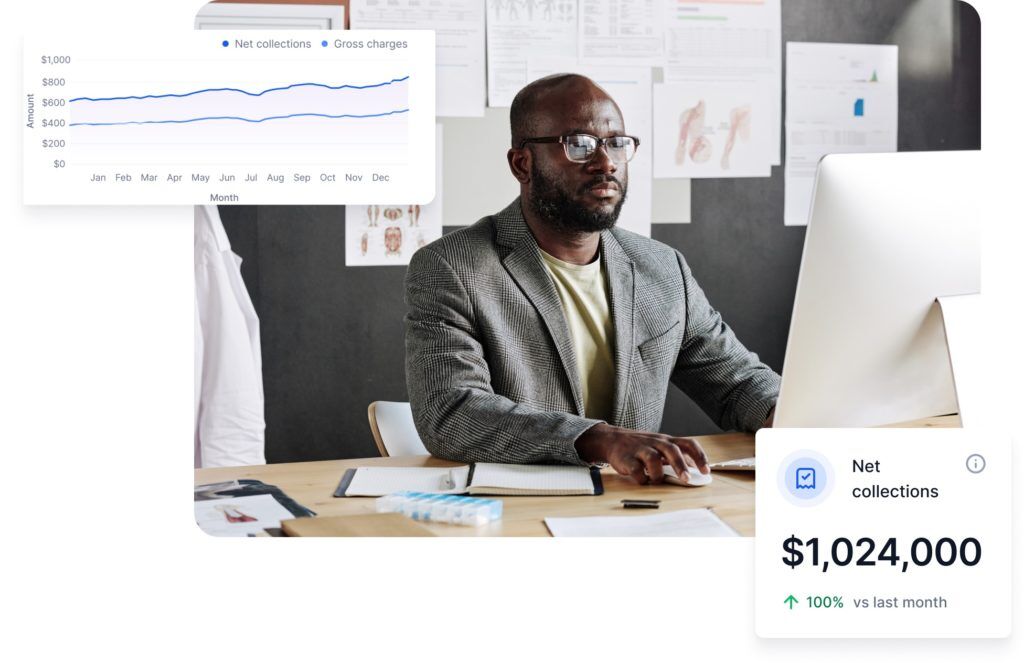 Man using Ambula Medical Billing and payments Man using Ambula EMR Billing and payments